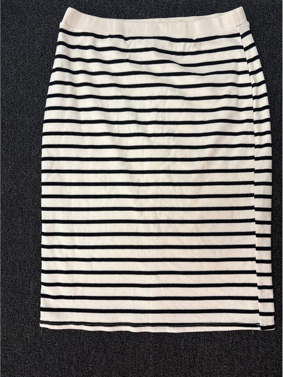 Dresses & Skirts - Atelier Beige Striped Knit Pencil Skirt, Size Large, Very Good Condition